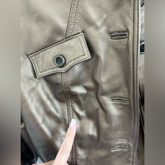 Vintage Cache Metallic Bronze Leather Jacket size 8 Y2K 90s - Picture 6 of 12